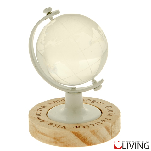 bomboniera mappamondo base legno