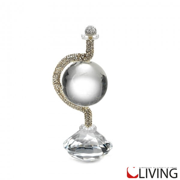 bomboniera mappamondo cristallo strass oro