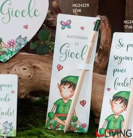 bomboniera matita piantabile con segnalibro folletto personalizzabile