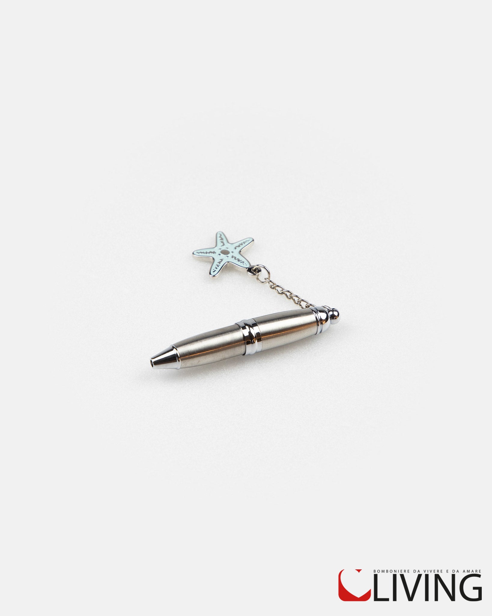 bomboniera mini penna acciaio stella marina