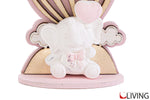 bomboniera mongolfiera legno elefante rosa
