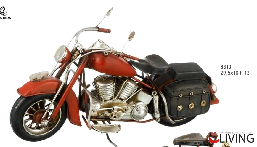 bomboniera moto rossa custom vintage in metallo
