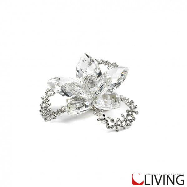 bomboniera ninfea crystal petali strass argento