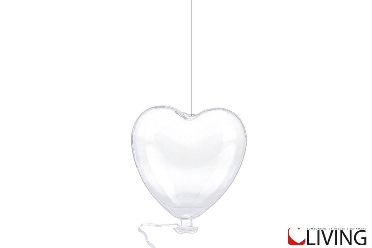 bomboniera palloncino cuore vetro da appendere