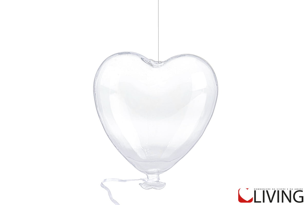 bomboniera palloncino cuore vetro da appendere