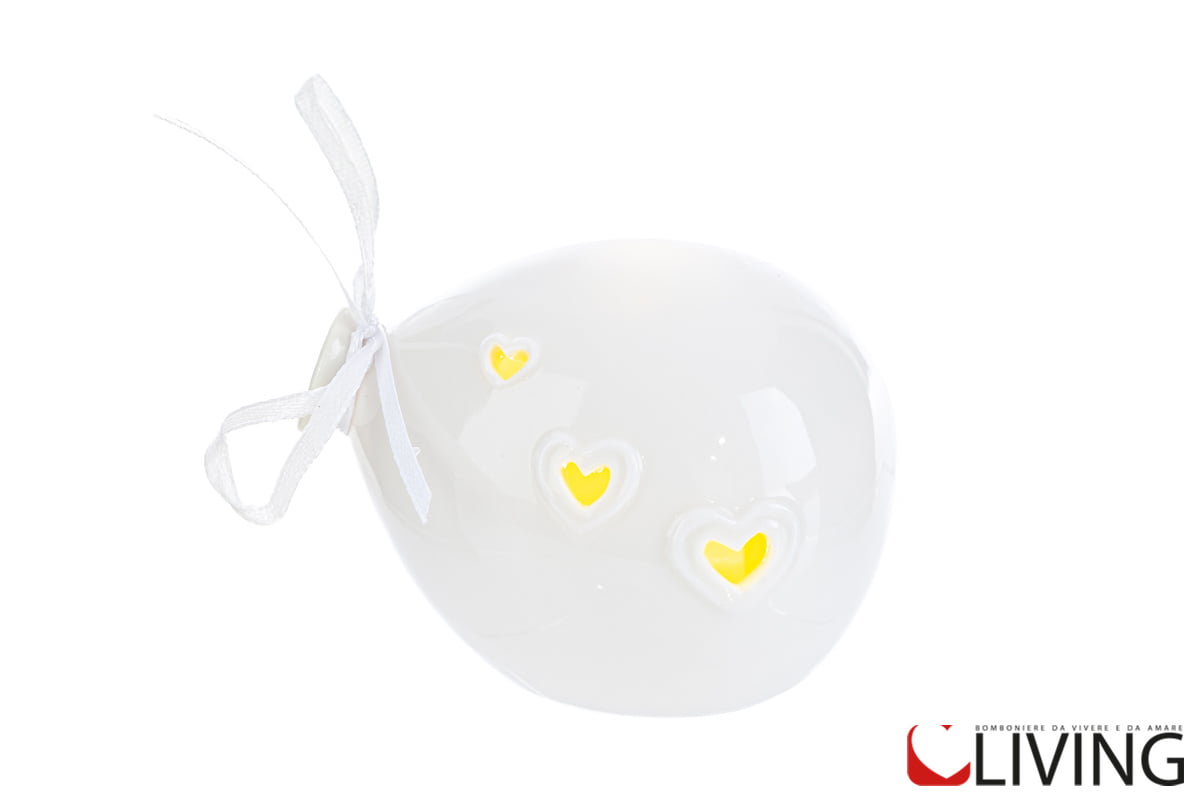 bomboniera palloncino porcellana bianco luce led
