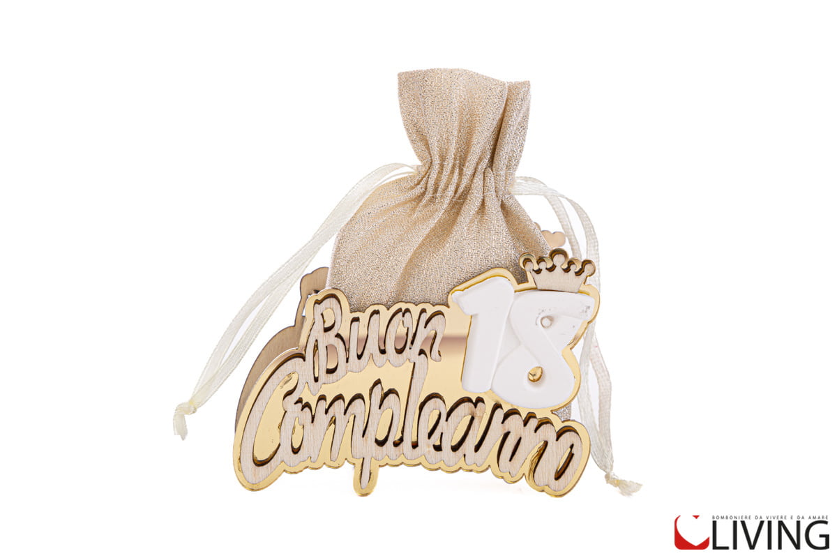 bomboniera porta sacchetto 18esimo oro