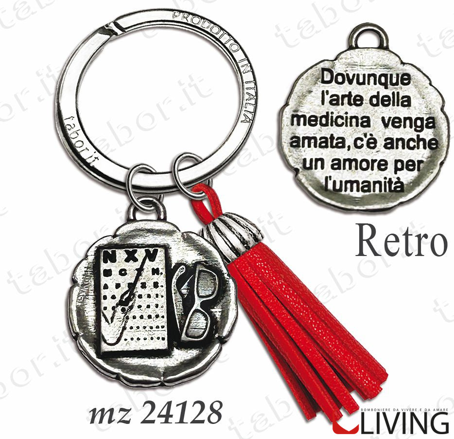 bomboniera-portachiavi-laurea-in-oculistica-con-nappina-rossa-mz24128