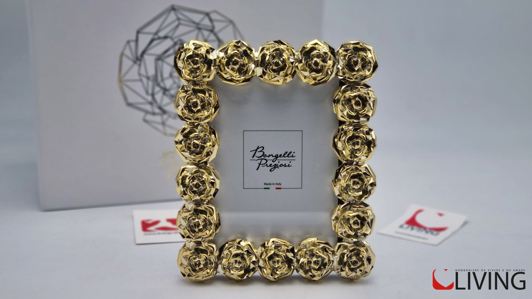 bomboniera portafoto roselline oro