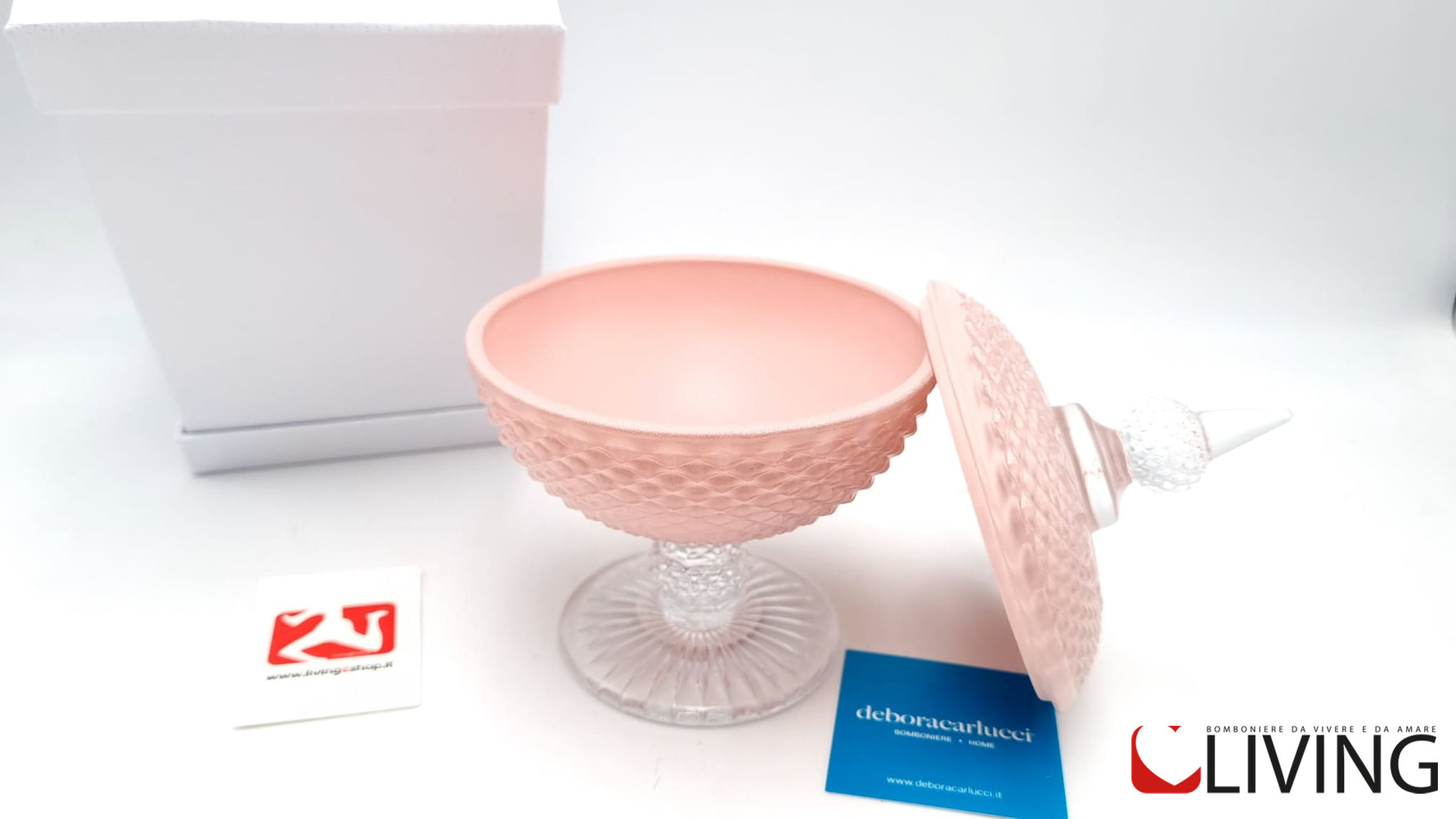 bomboniera potiche vetro rosa