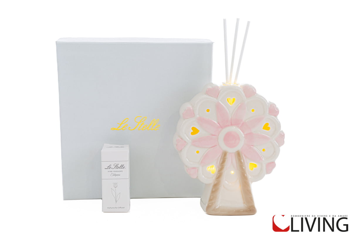 bomboniera profumatore ruota panoramica rosa luce led