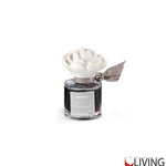 bomboniera profumatore tondo in vetro con gardenia in gesso