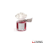 bomboniera profumatore tondo in vetro con gardenia in gesso