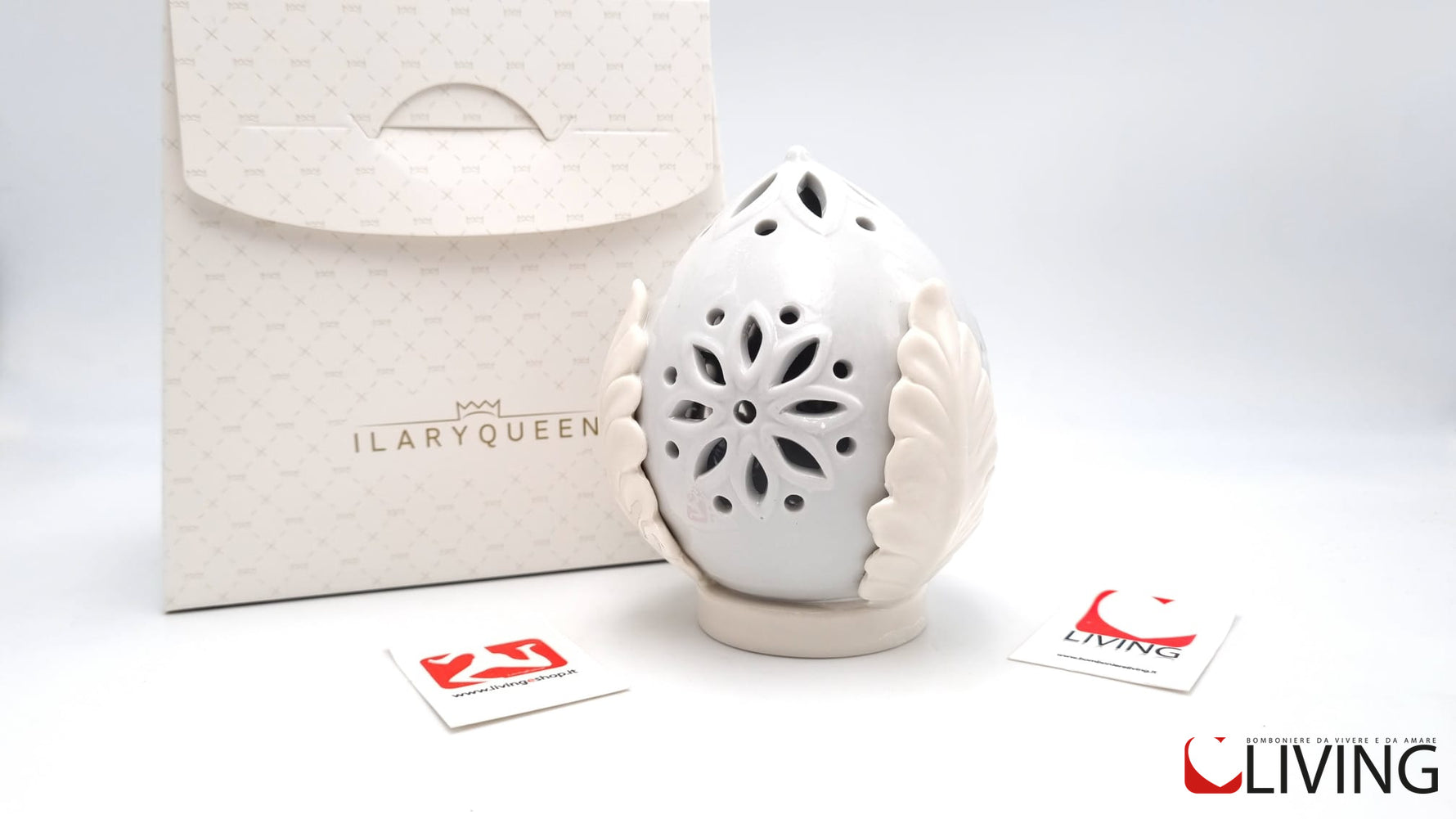 bomboniera pomo porcellana con luce led ilary queen