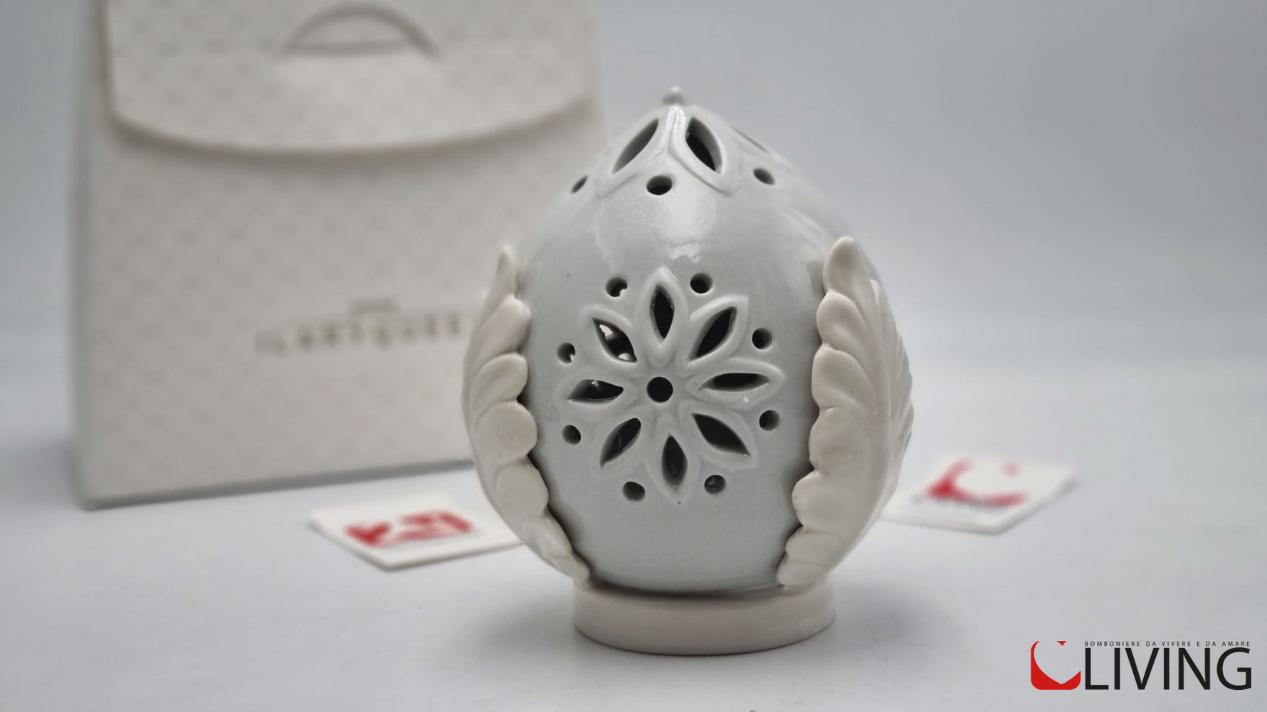 bomboniera pomo porcellana con luce led ilary queen