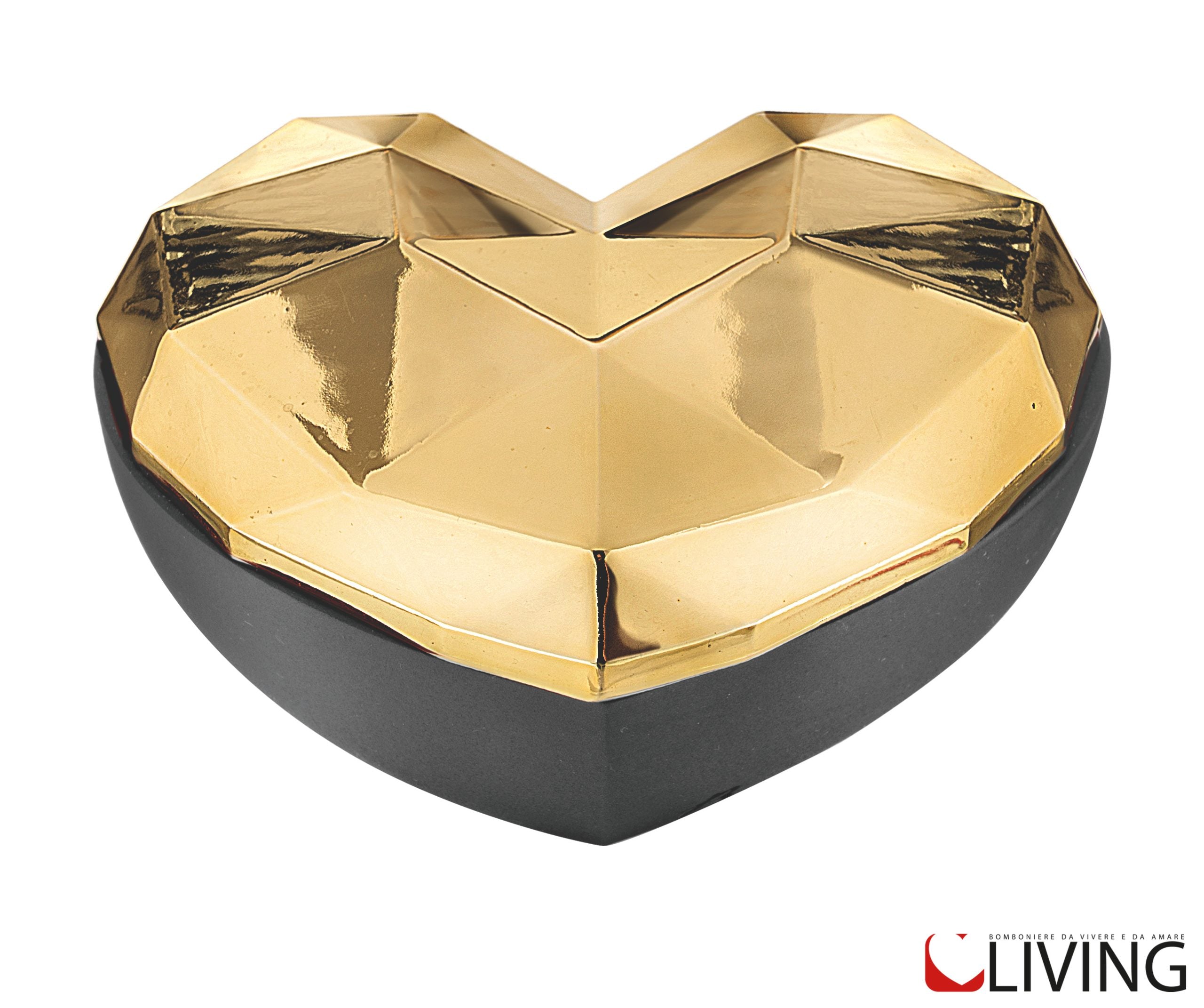 bomboniera scatola cuore design oro