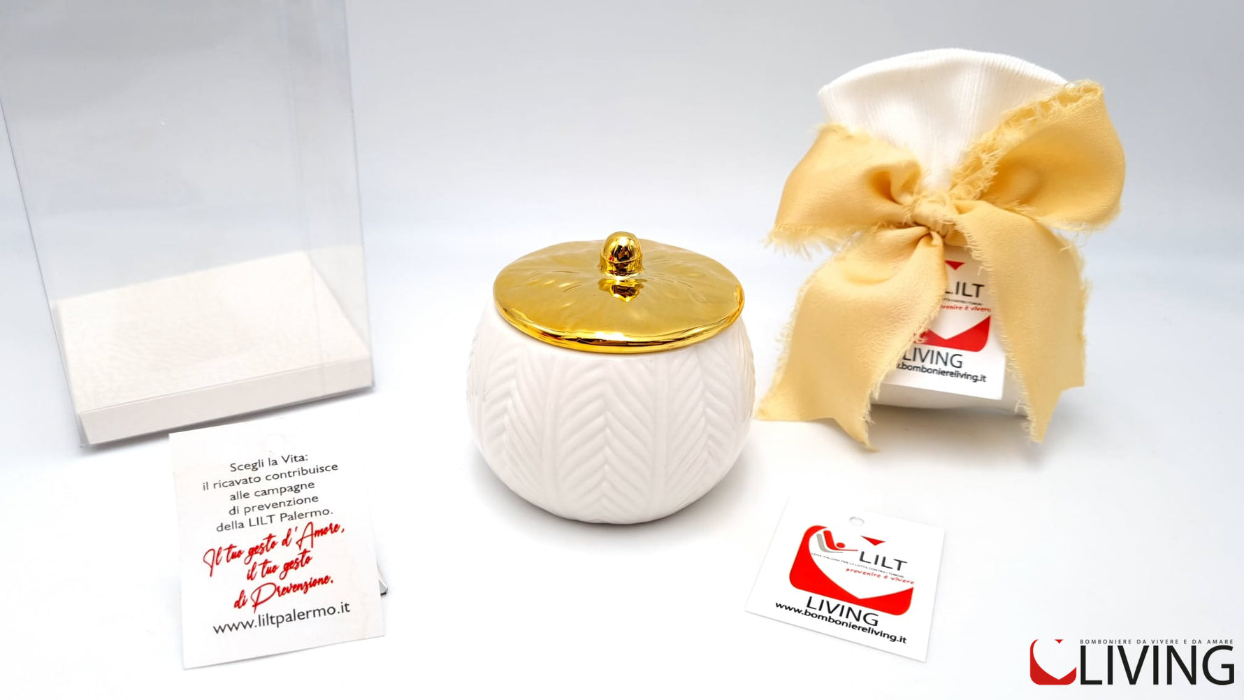 bomboniera scatola oro linea solidale lilt living