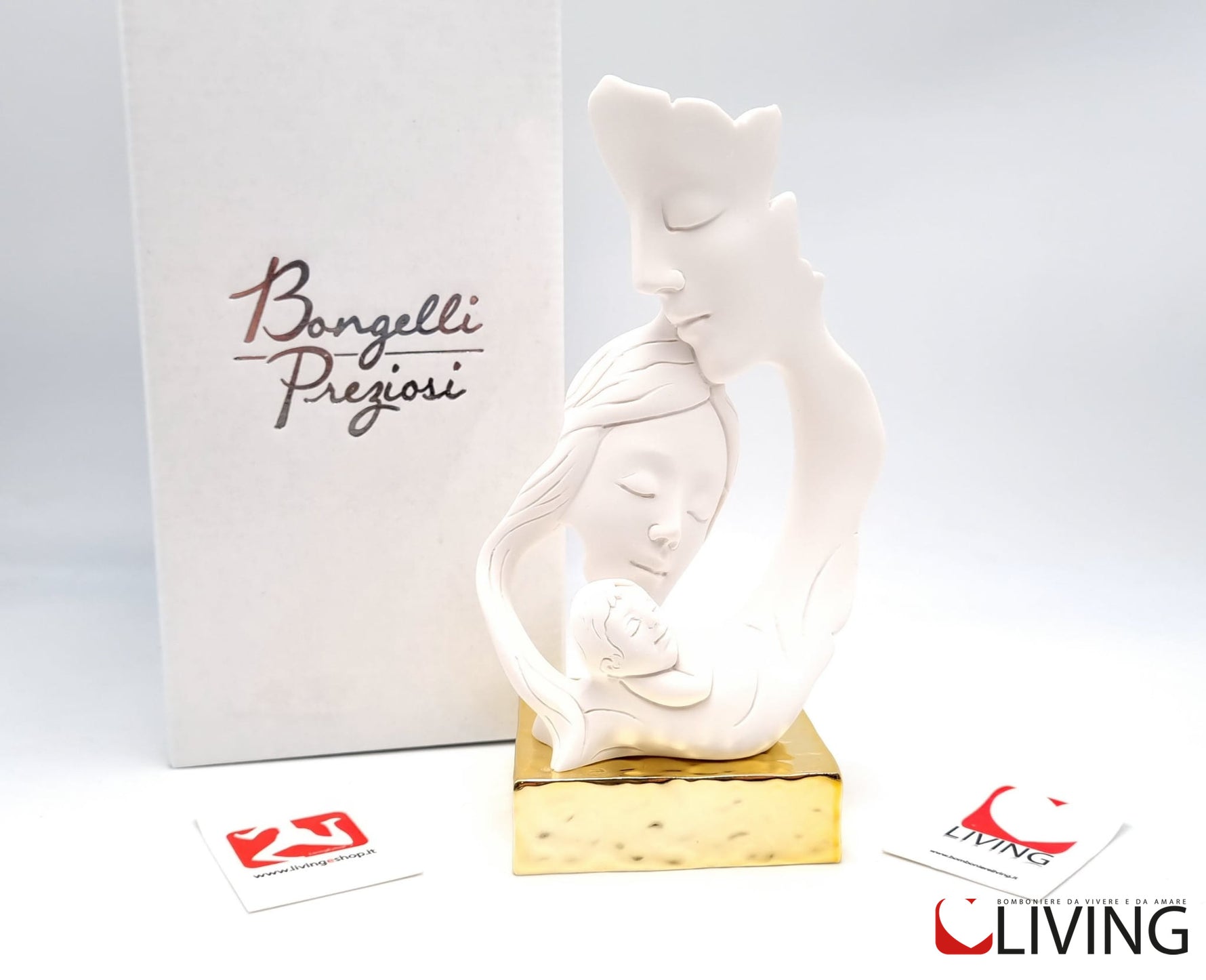 bomboniera statua famiglia base oro