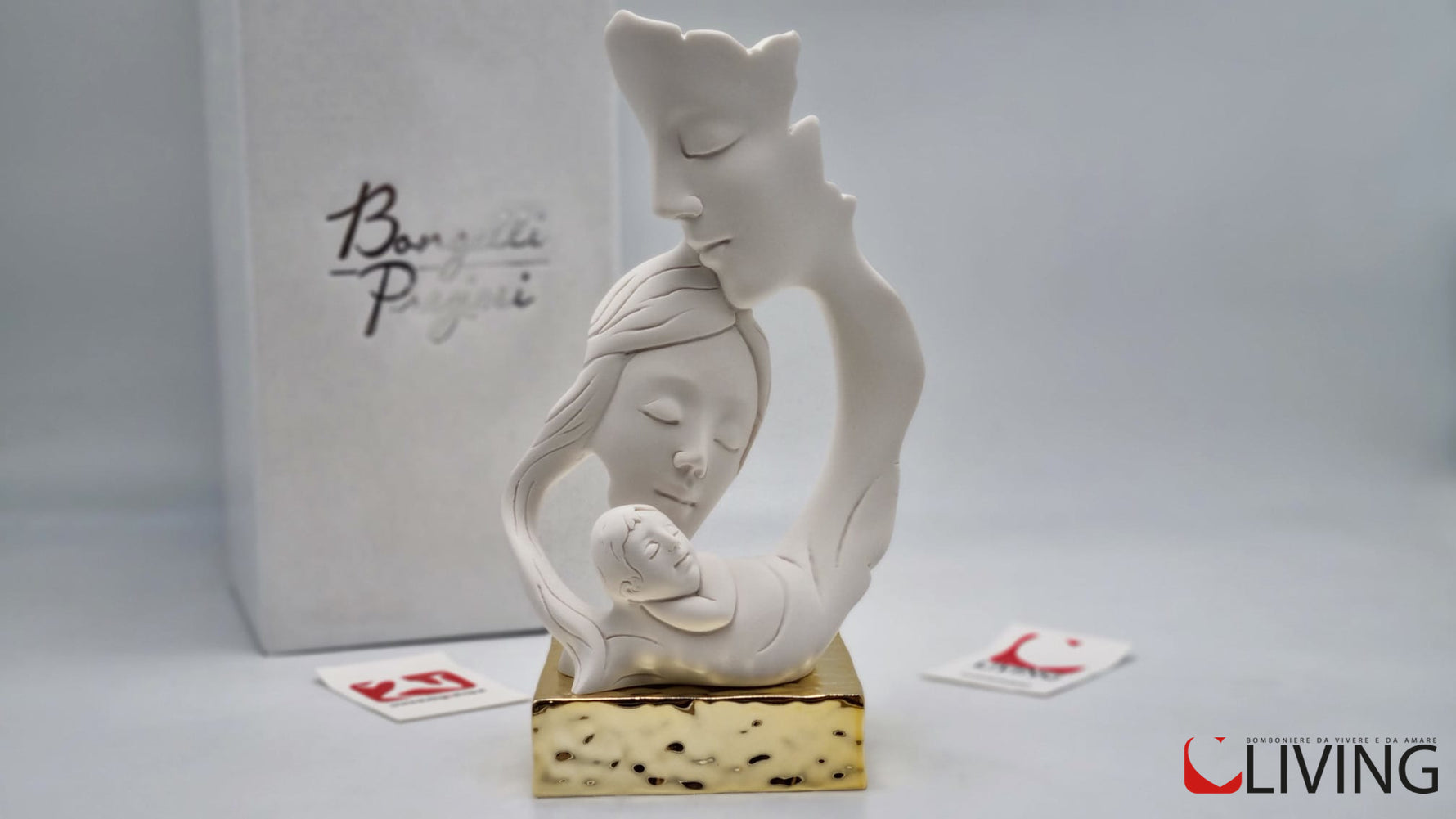 bomboniera statua famiglia base oro