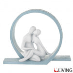 bomboniera scultura innamorati bianco oro