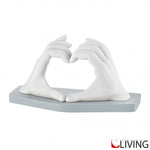 bomboniera scultura marmorino mani cuore bianco carta da zucchero me2424 2cz
