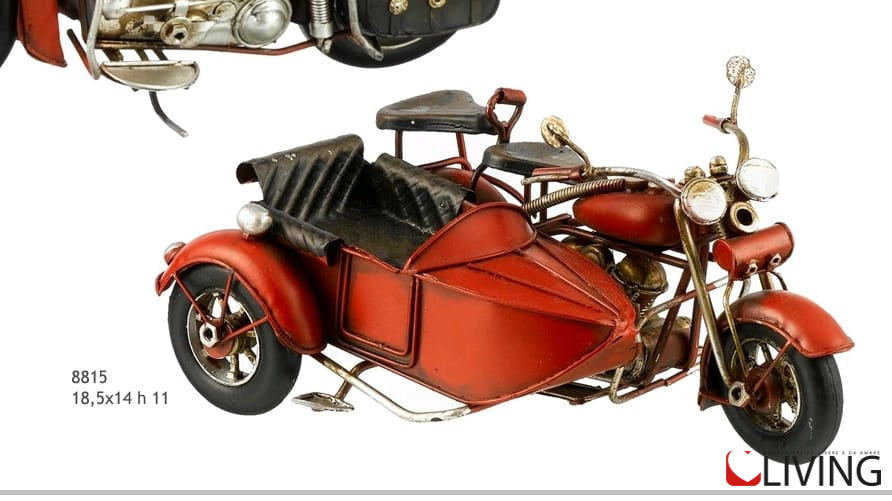 bomboniera sidecar rosso vintage in metallo