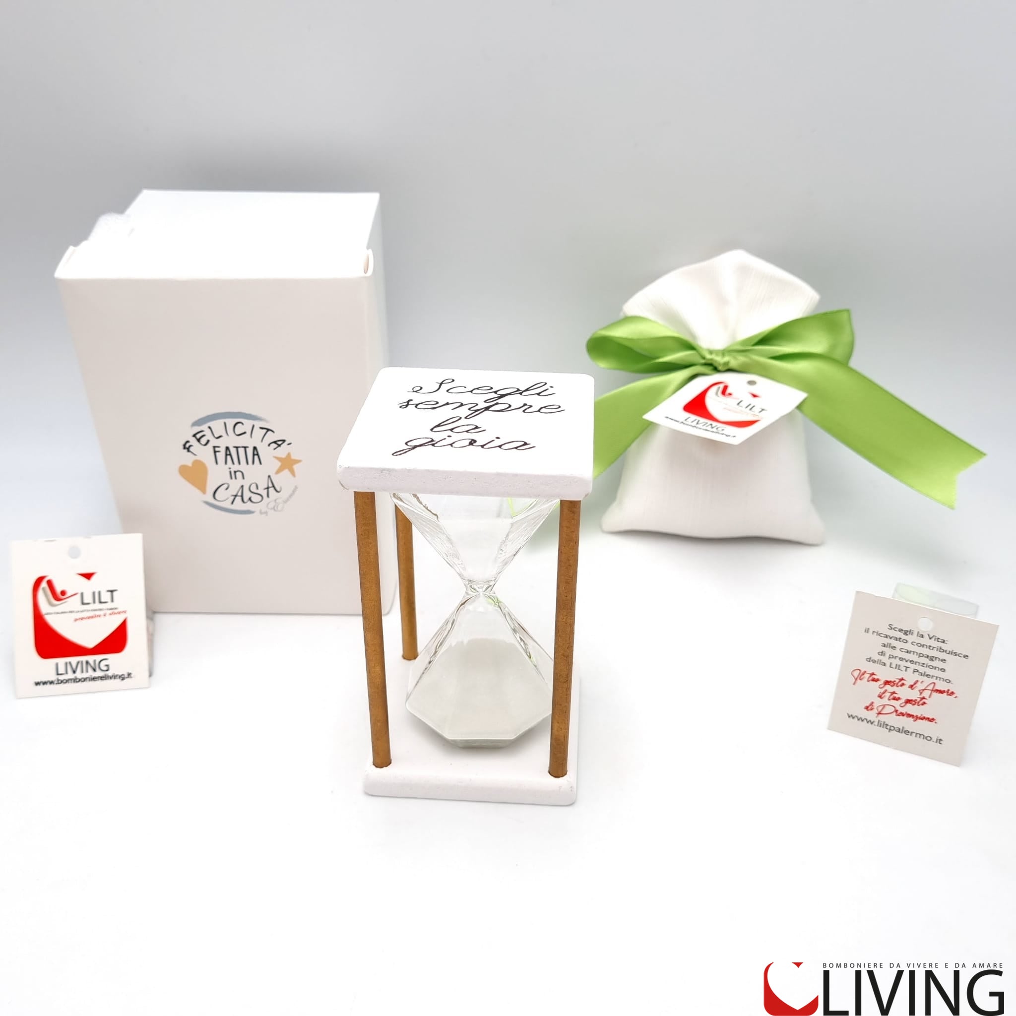 bomboniera linea solidale lilt living clessidra linea epoca