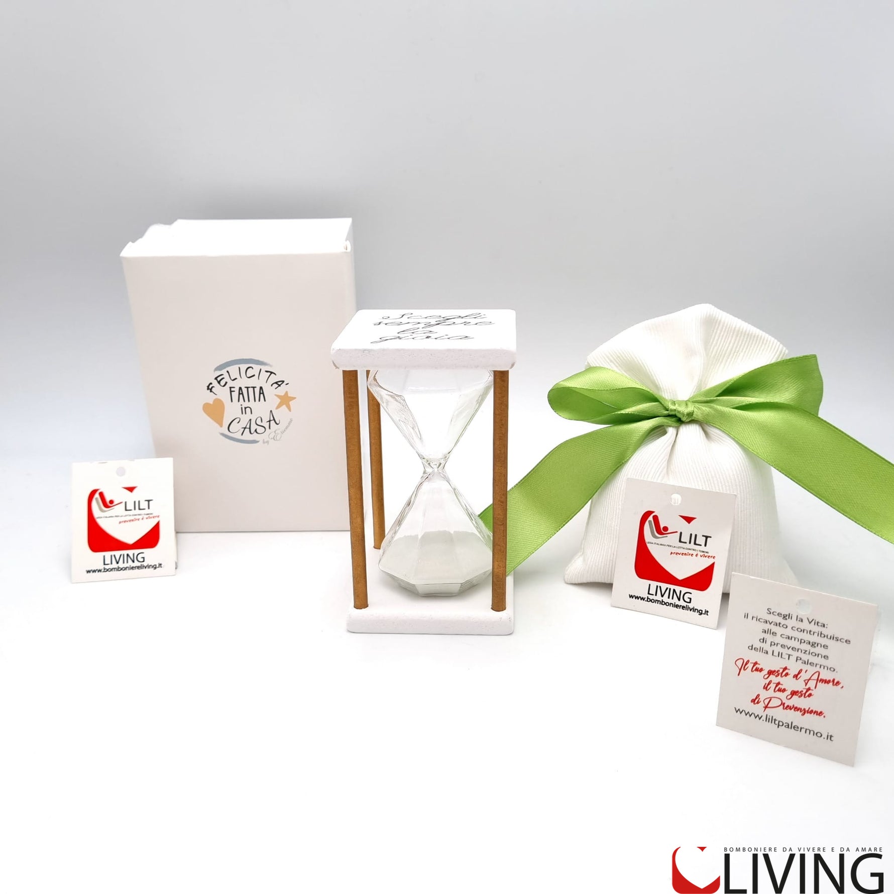 bomboniera linea solidale lilt living clessidra linea epoca