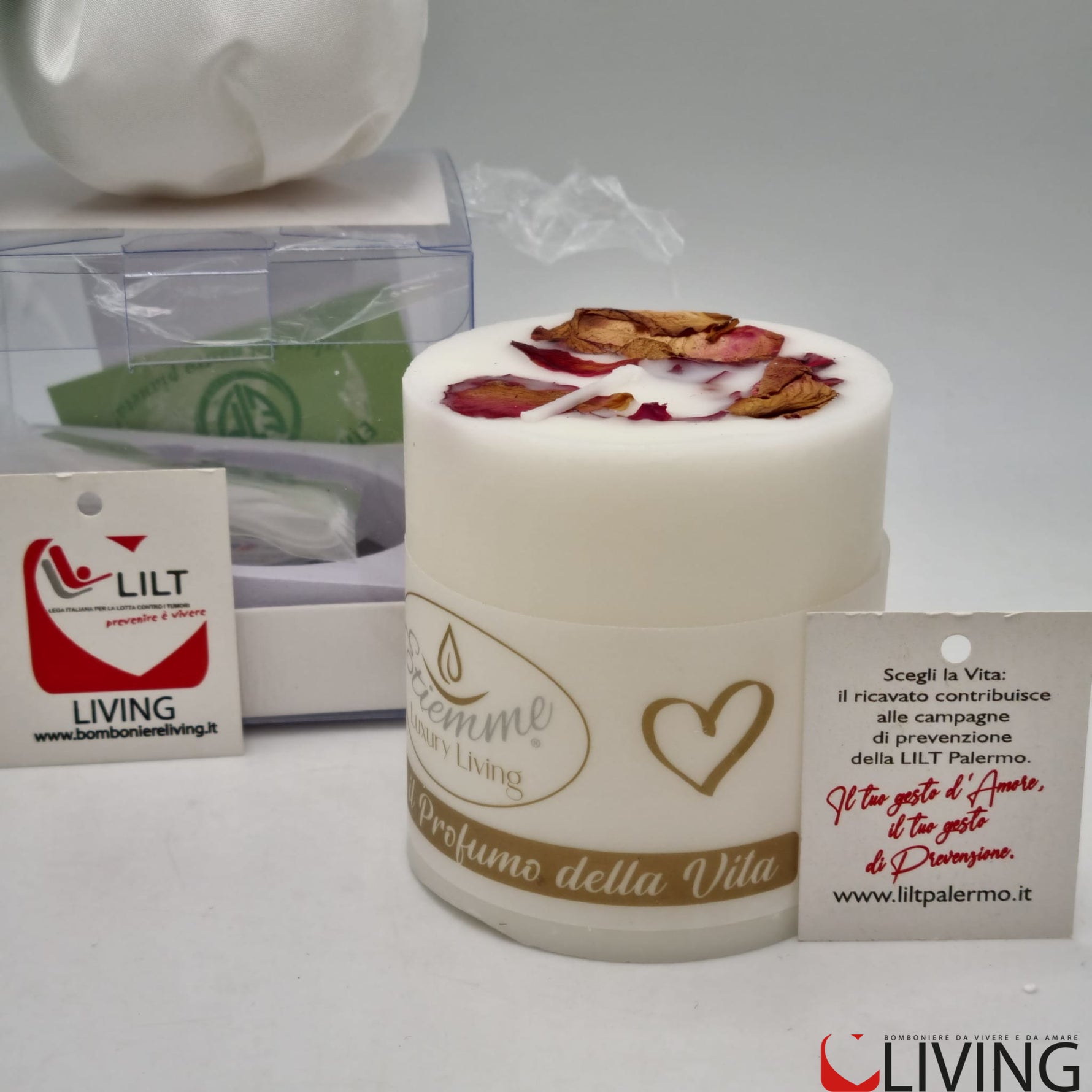 bomboniera linea solidale lilt living candela linea essenza