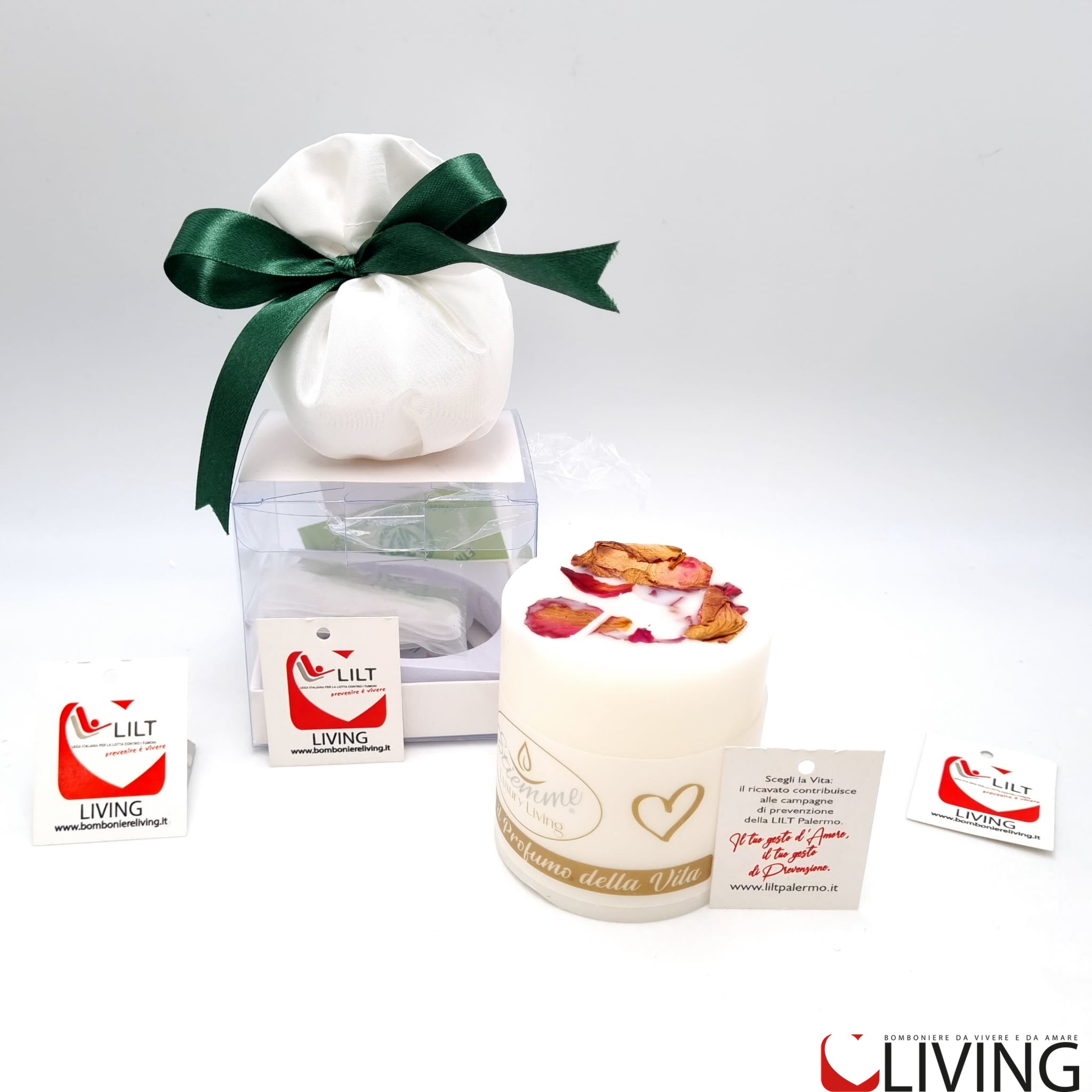 bomboniera linea solidale lilt living candela linea essenza