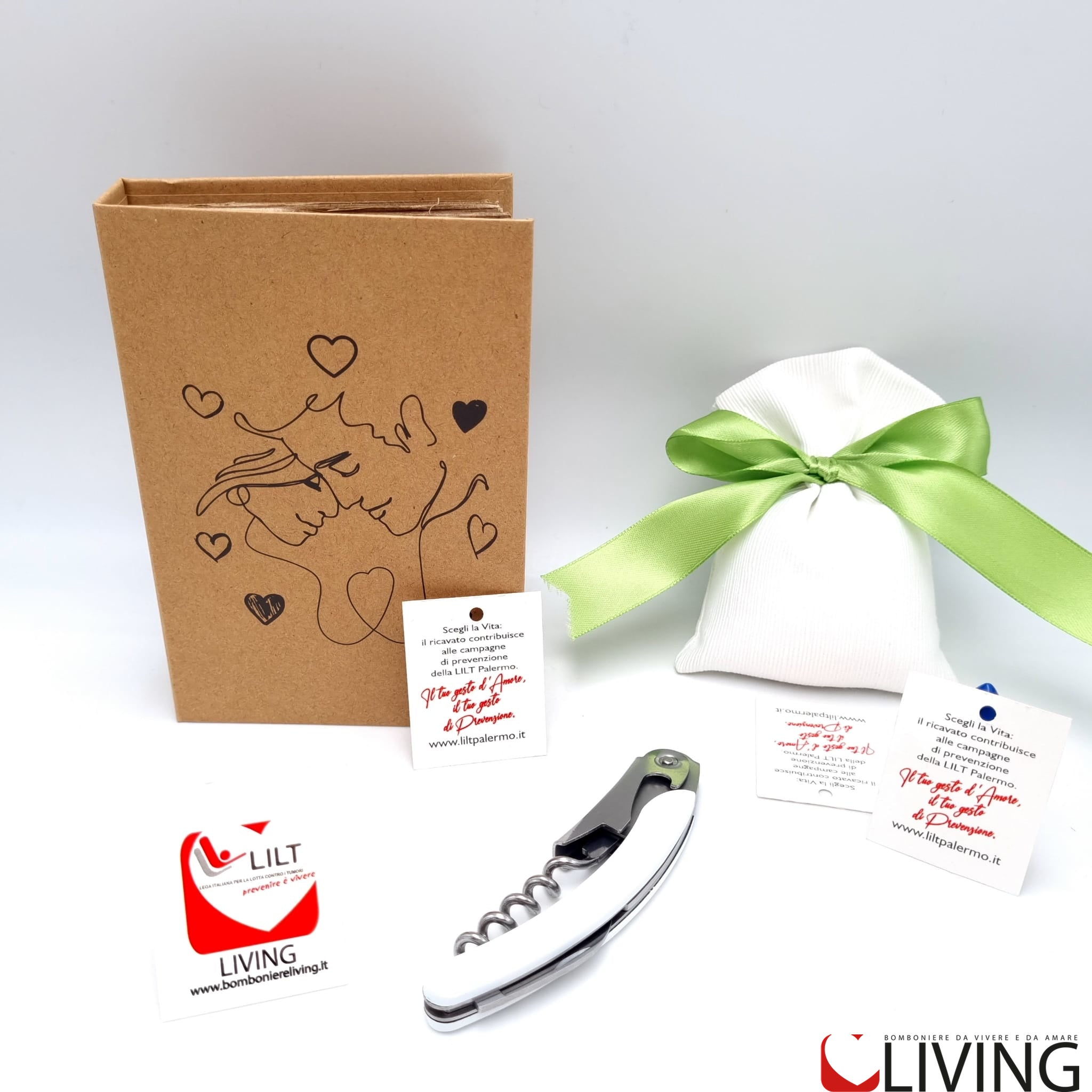 bomboniera linea solidale lilt living cavatappi linea tenero