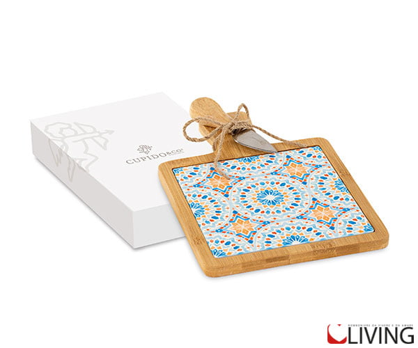 bomboniera tagliere con coltello linea marrakech ceramica