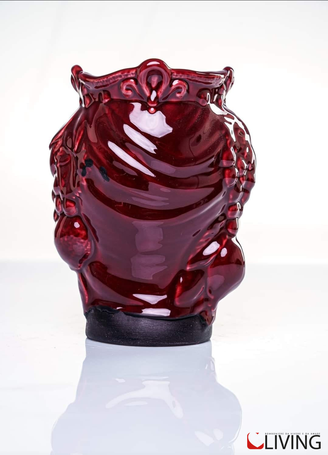 bomboniera testa di moro donna ceramica di caltagirone linea "gioiello bordeaux"