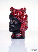 bomboniera testa di moro ceramica di caltagirone linea “gioiello bordeaux”