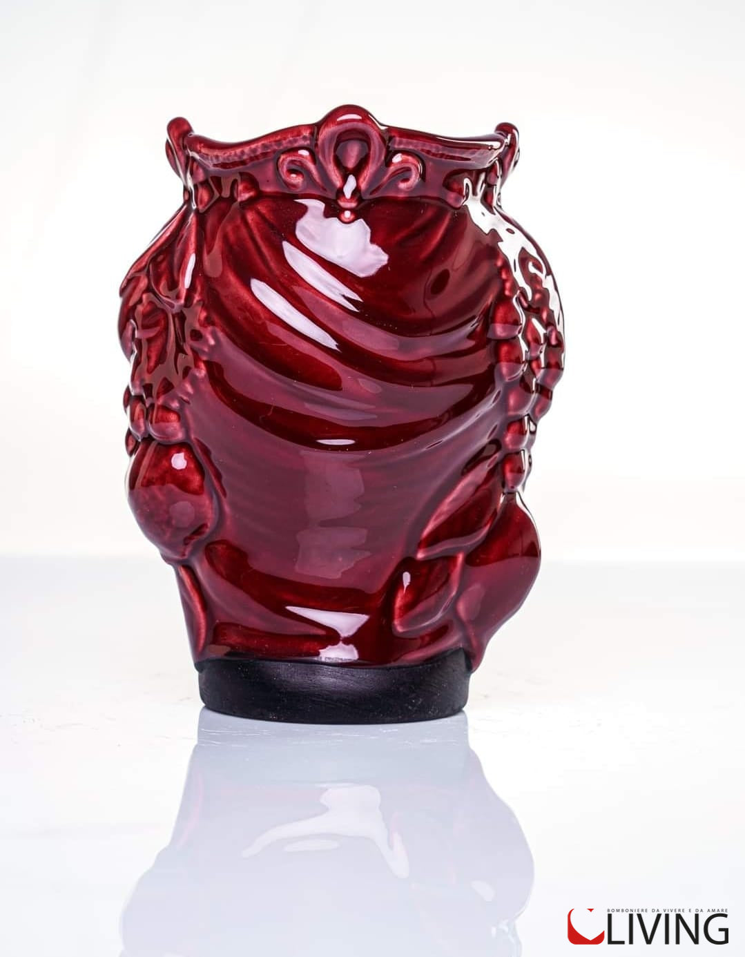 bomboniera testa di moro ceramica di caltagirone linea “gioiello bordeaux”