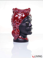 bomboniera testa di moro ceramica di caltagirone linea “gioiello bordeaux”