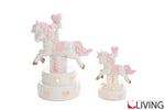bomboniera unicorno porcellana led rosa