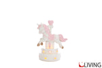 bomboniera unicorno porcellana led rosa