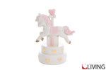 bomboniera unicorno porcellana led rosa