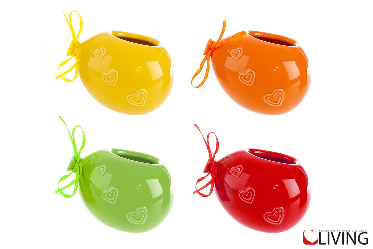 bomboniera vasetto palloncino porcellana colorata