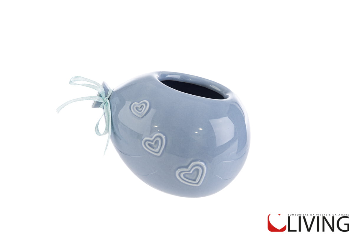 bomboniera vasetto palloncino porcellana celeste
