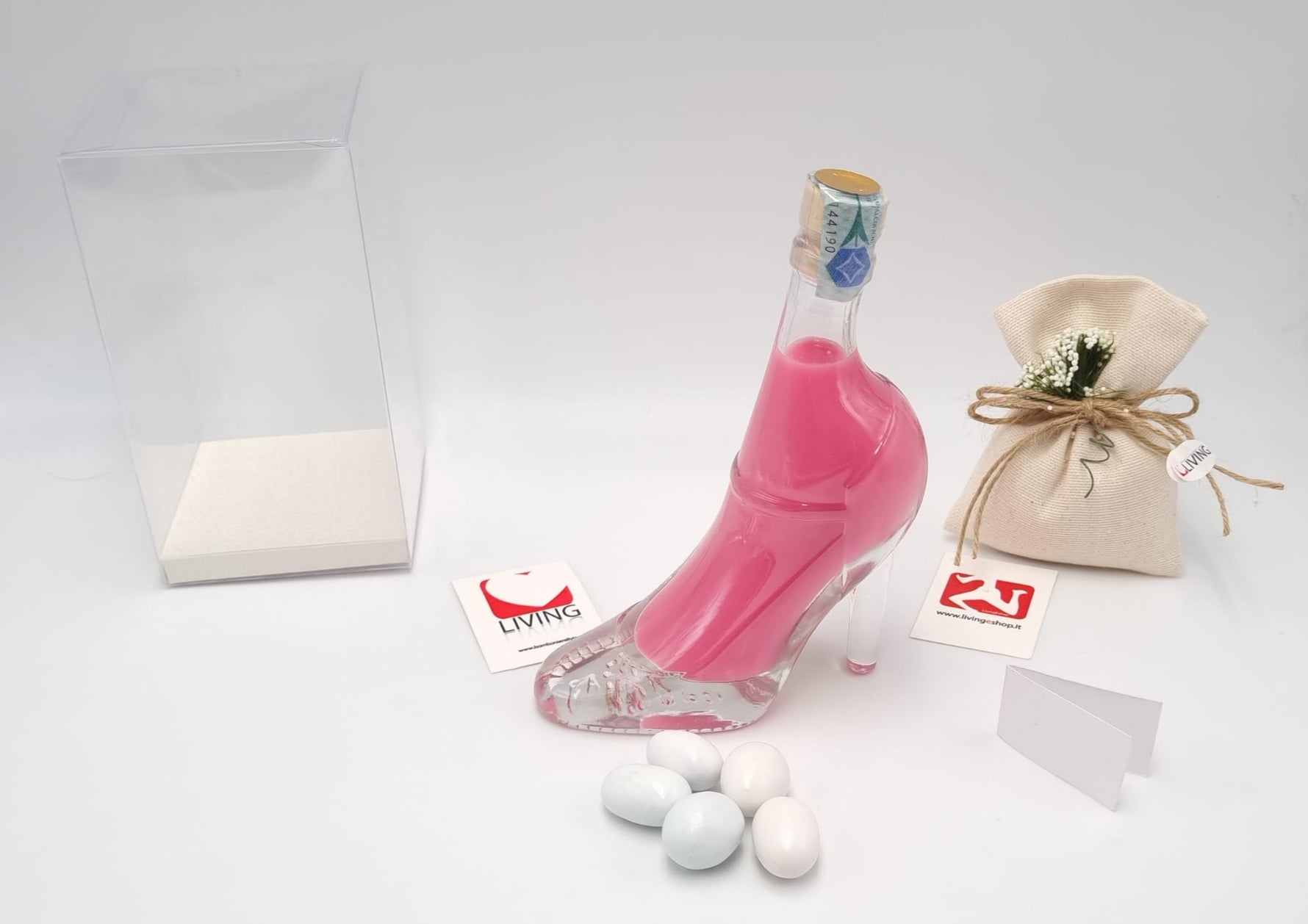 Bomboniera bottiglia liquore crema di fragole