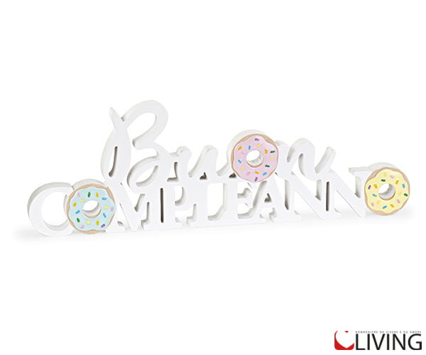 buon compleanno bianco con donut