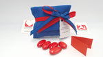 Sacchetto Laurea busta lettere tessuto blu