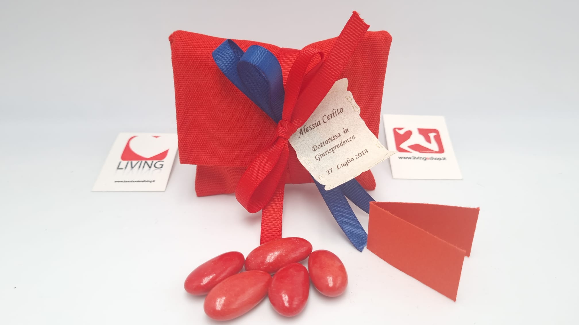 Sacchetto Laurea busta lettere grezzo rosso