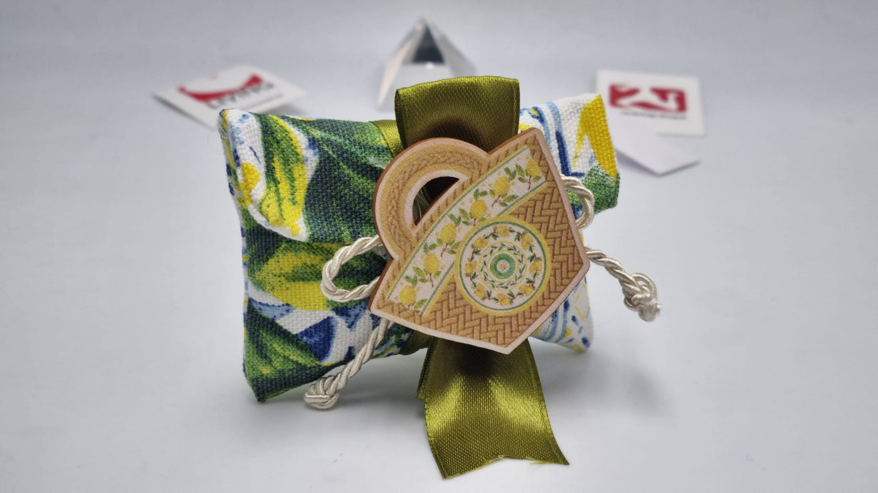 Bustina lettere tessuto con olive