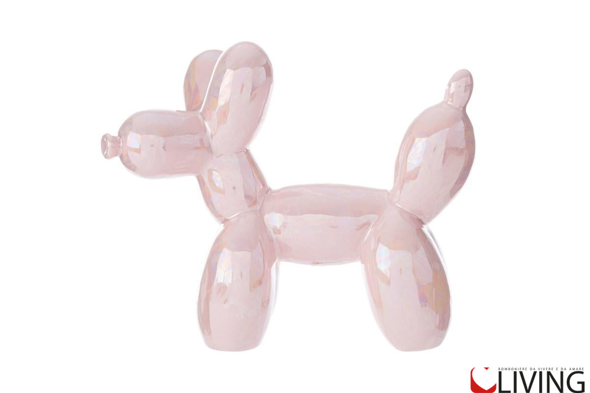 bomboniera cagnolino balloon porcellana rosa