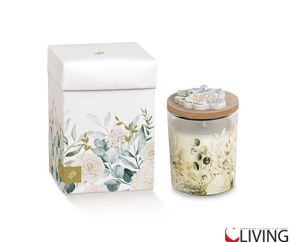 bomboniera candela vetro blooming love