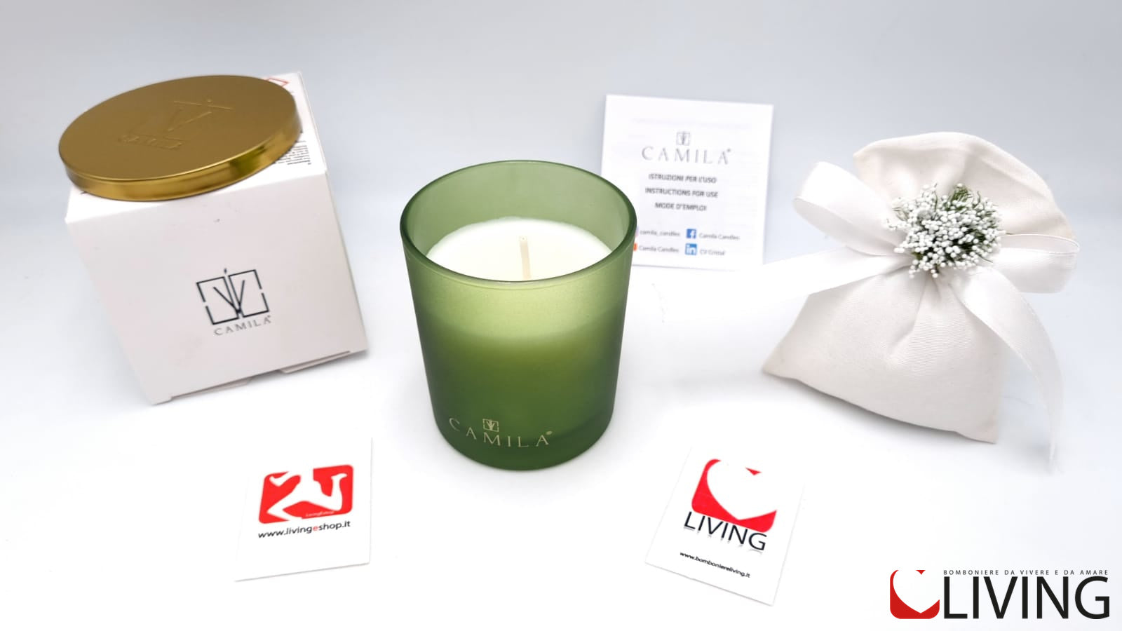 candela agrumi e coriandolo barattolo verde satinato