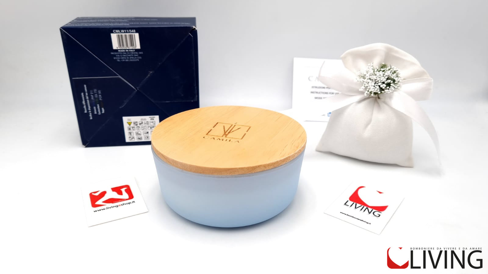 candela al profumo di vaniglia in barattolo di vetro carta da zucchero